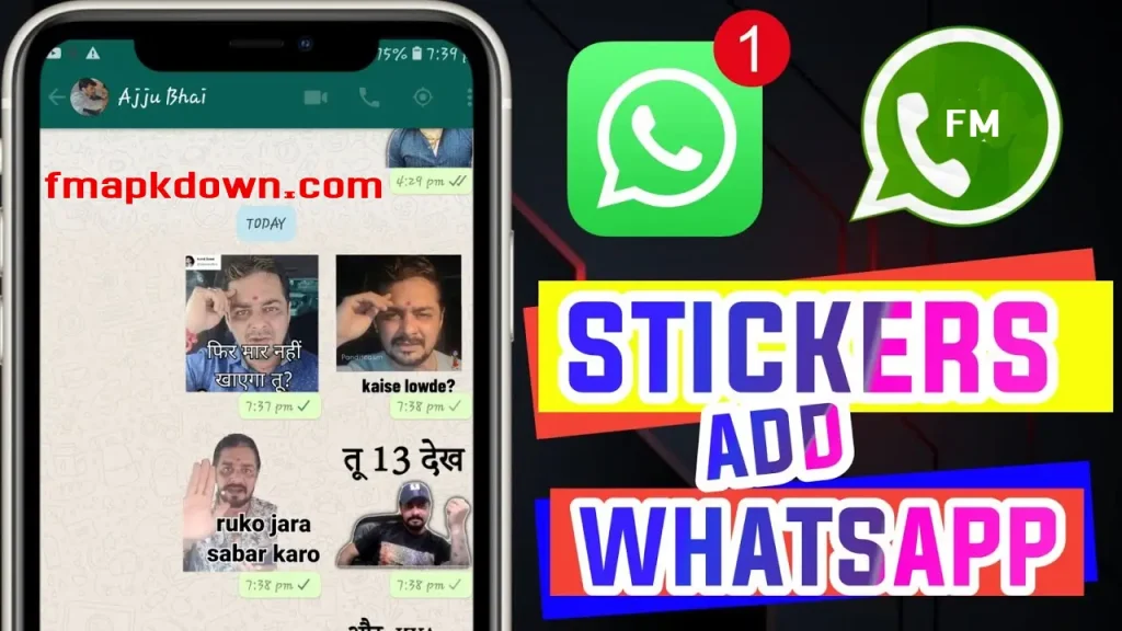 How do you create custom stickers for FM WhatsApp?